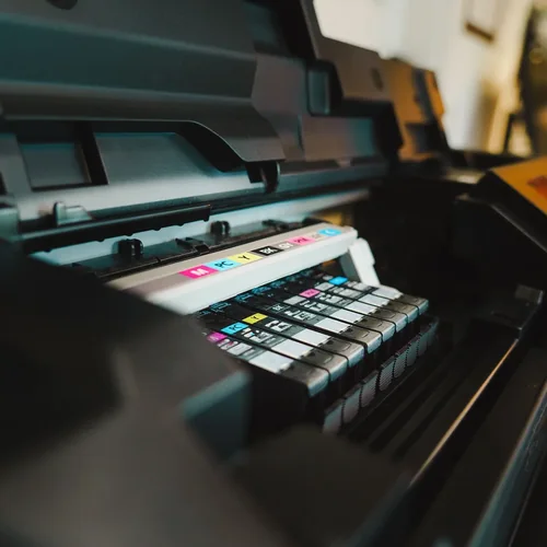 Color printer output and calibration material